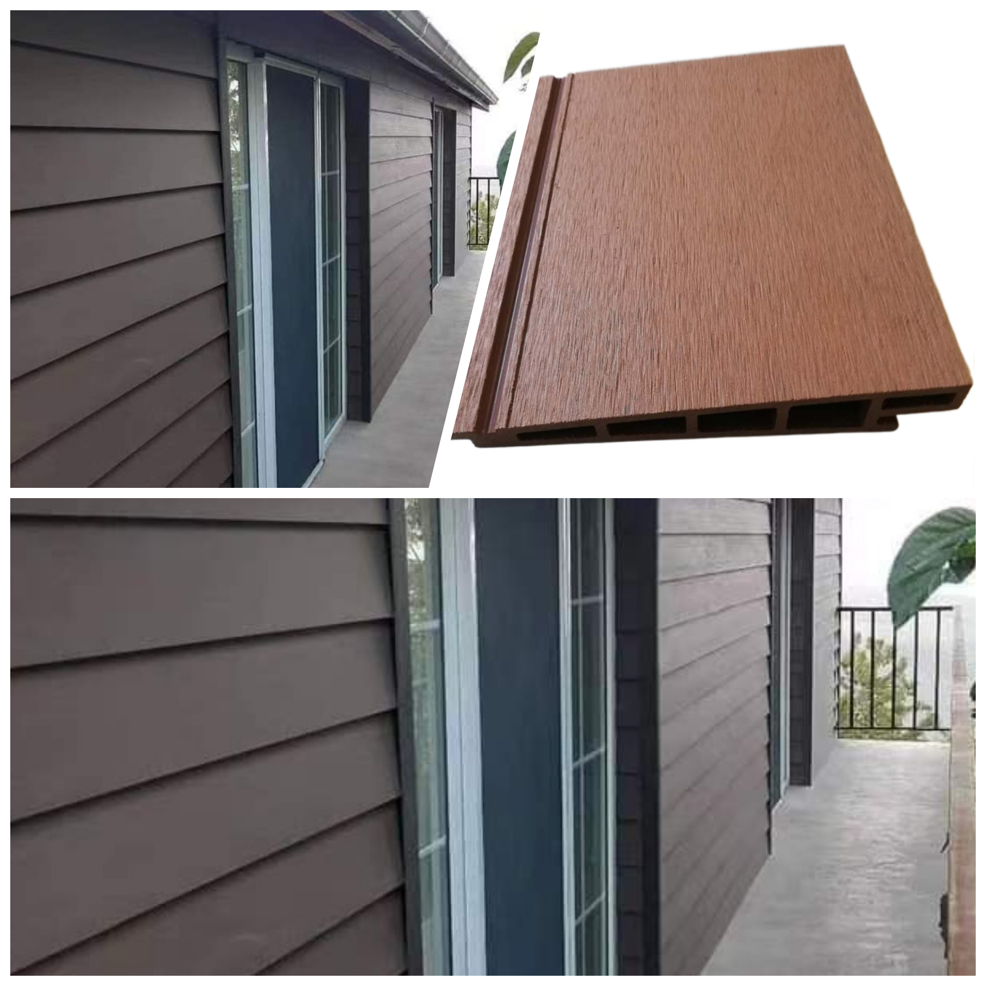 Madera plástico 172*28 tablón exterior de plástico de madera fondo de la casa decoración terraza pared valla impermeable y a prueba de moho