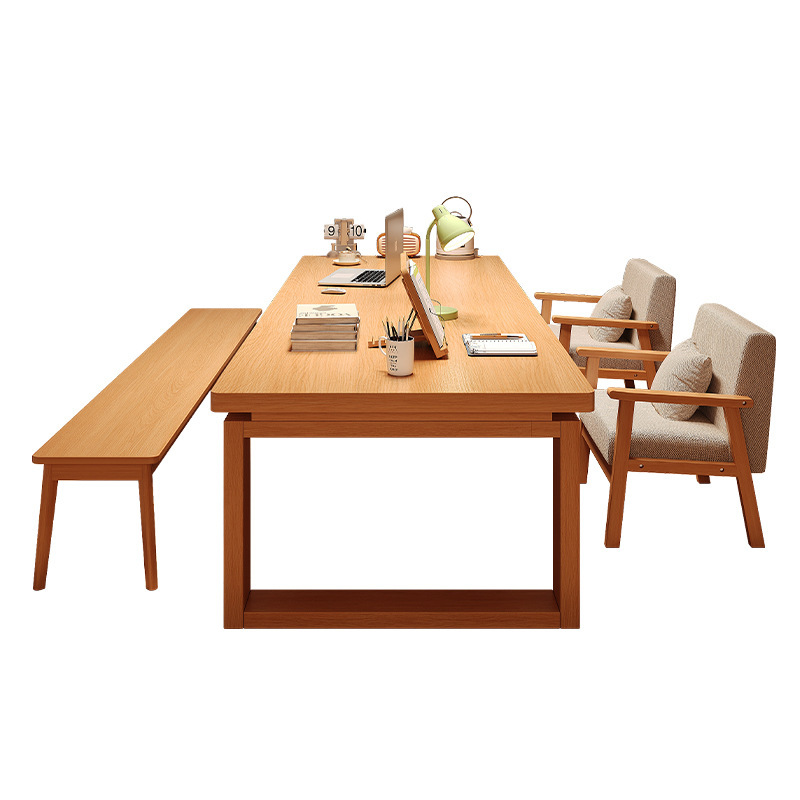 Mesa de escritorio larga de madera sólida, mesa de oficina larga para el hogar, mesa de trabajo de Mobin, mesa de estudio para dos personas, mesa de sala de estar
