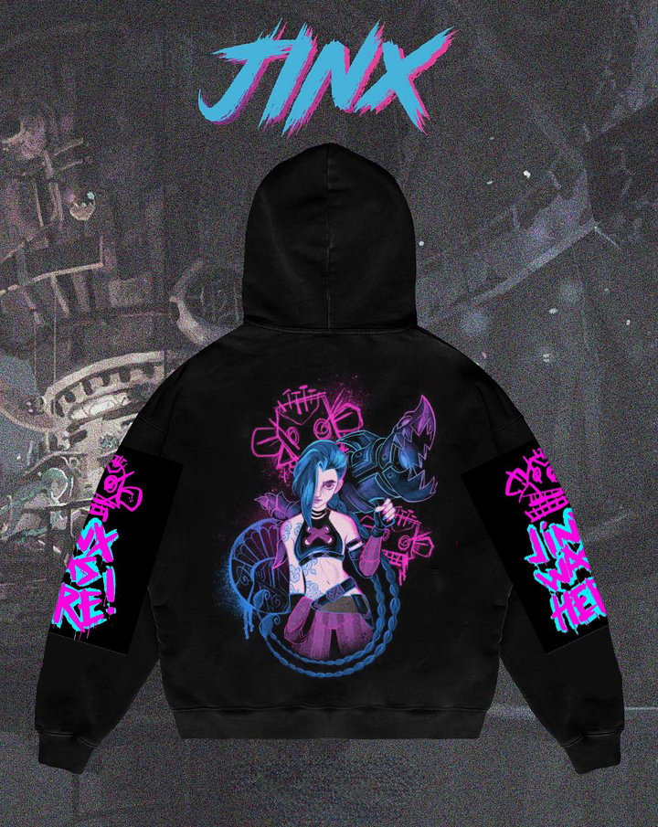 Liga Popular Arcane Jinx Graphic Hoodies All Anime Charact