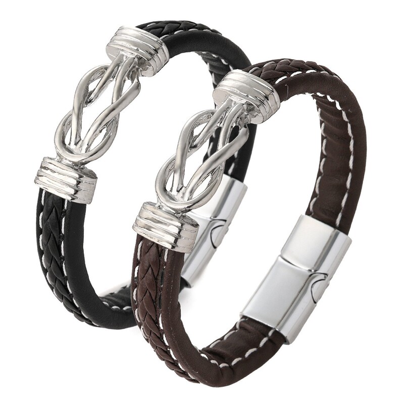 European and American Fashion Commuter Bracelet for Men, Leather Bracelet, Alloy Magnetic Twist Style Punk Bracelet European and American Fashion Commuter Bracelet for Men, Leather Bracelet, Alloy Magnetic Twist Style Punk Bracelet