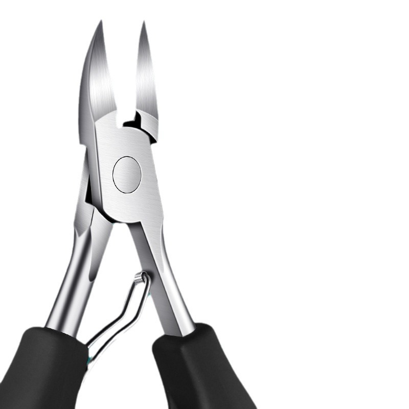 Kit de cuchillo de uñas casero de uñas incrustadas un solo cuchillo de pedicura de trinchera gris grueso pinzas de garganta de acero inoxidable punta de los dedos