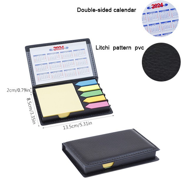 Cross-border exclusive factory direct sale with calendar business PU memo box note pads index N times sticky notes with custom LOGO