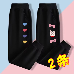 Girls' Long Pants Autumn Thin Outerwear Pure Cotton Student Sports Casual Pants 2025 New Autumn Girls' Sweatpants