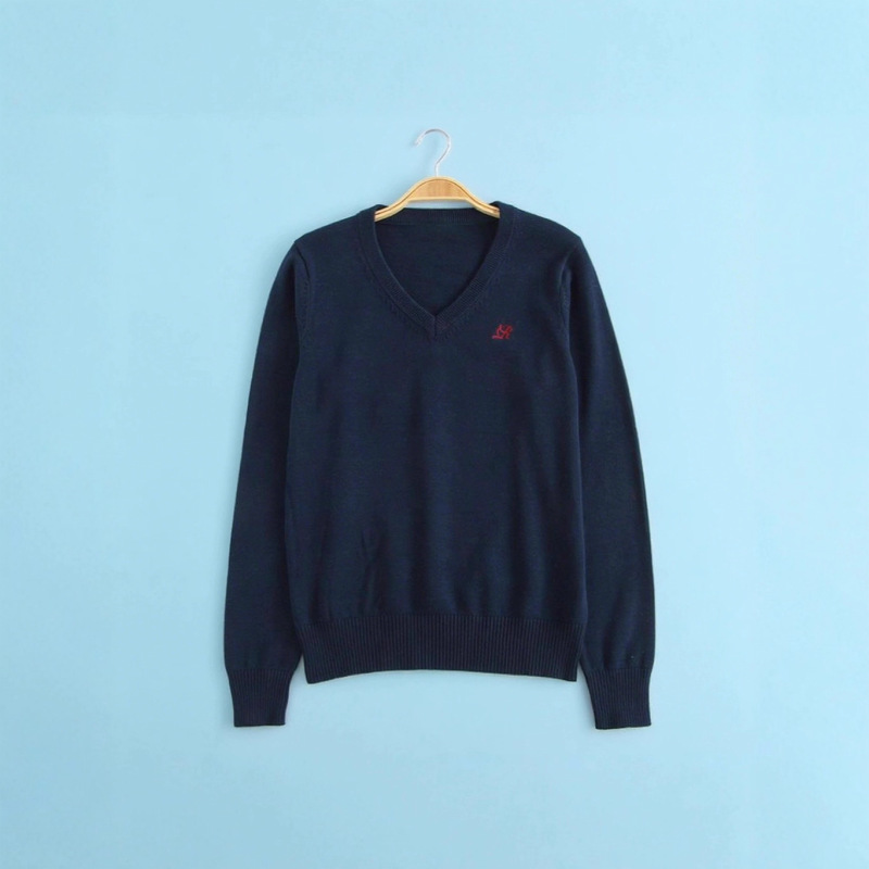 【工場直送】水渓中/JKセーターセットVネックプルオーバー制服刺繍jkニット立体模様|undefined
