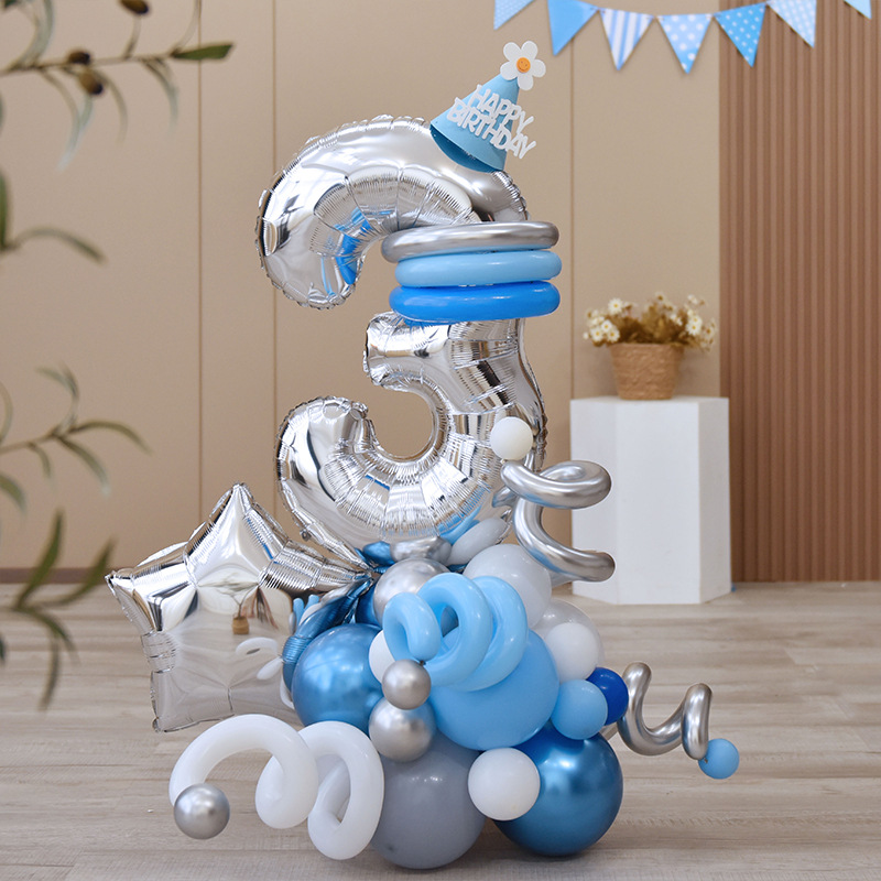 Blue digital metal children's balloon for boys