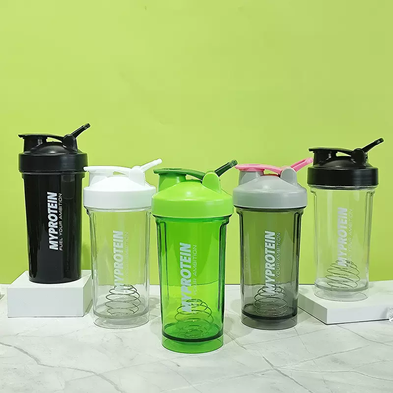 透明PC带手提摇摇杯 健身房运动健身蛋白粉奶昔水杯 搅拌杯塑料杯