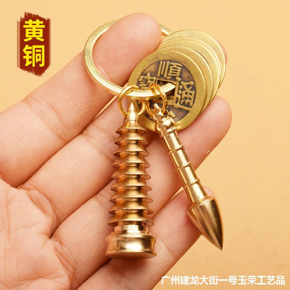 挂件考学状元笔中高文昌高考挂件文昌笔黄铜塔钥匙礼品学生状元塔|ms