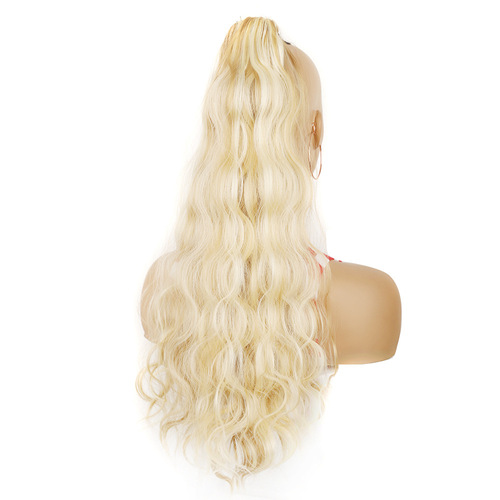 European and American wig ponytail for women, egg roll Velcro wig ponytail, BODY long curly hair, Velcro high ponytail