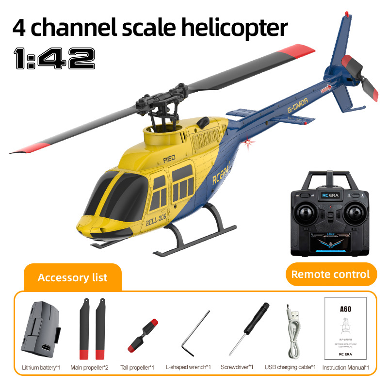New Product Remote Control Helicopter A60 Four-Channel Single-Blade Without Aileron Image Version Optical Flow Positioning Remote Control Aircraft Helicopter