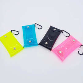 厂家现货可定PVC彩色透明零钱钥匙包耳线收纳包日韩卡套卡包