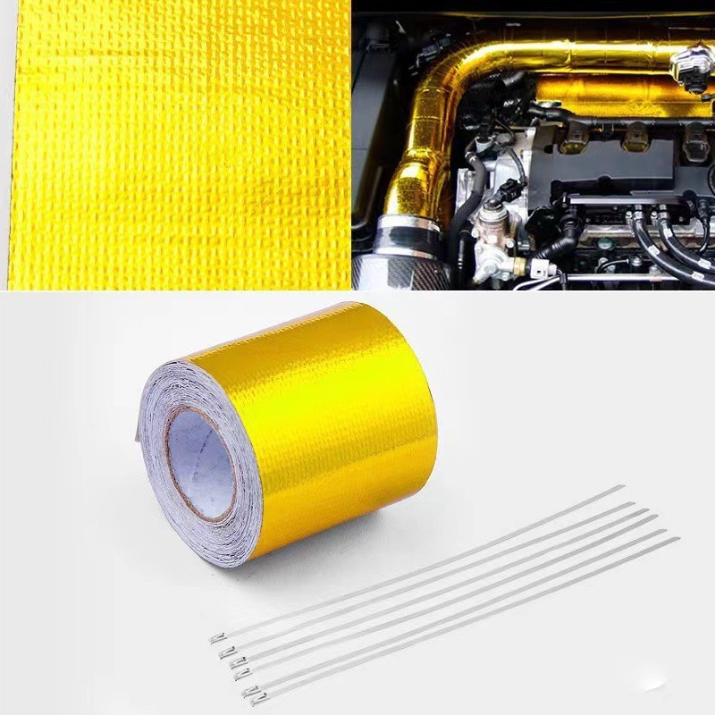 自動車排気管改造耐高温アルミ箔繊維布工業アルミ箔テープ錫紙自動車改造部品|undefined