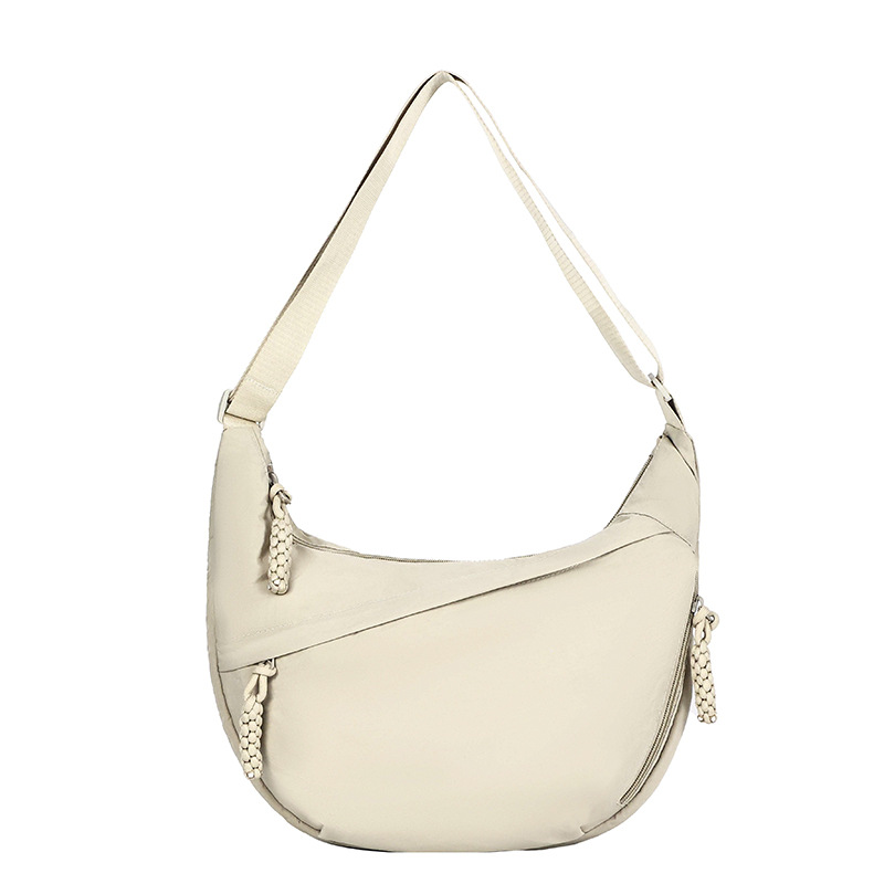 Fashion Lightweight Large Capacity Shoulder Bag For Women, Waterproof Nylon Crossbody Dumpling Bag For Students And Commuting
