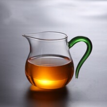 高硼硅玻璃公道杯 彩色把手设计功夫茶具400ml加厚耐热分茶器茶海