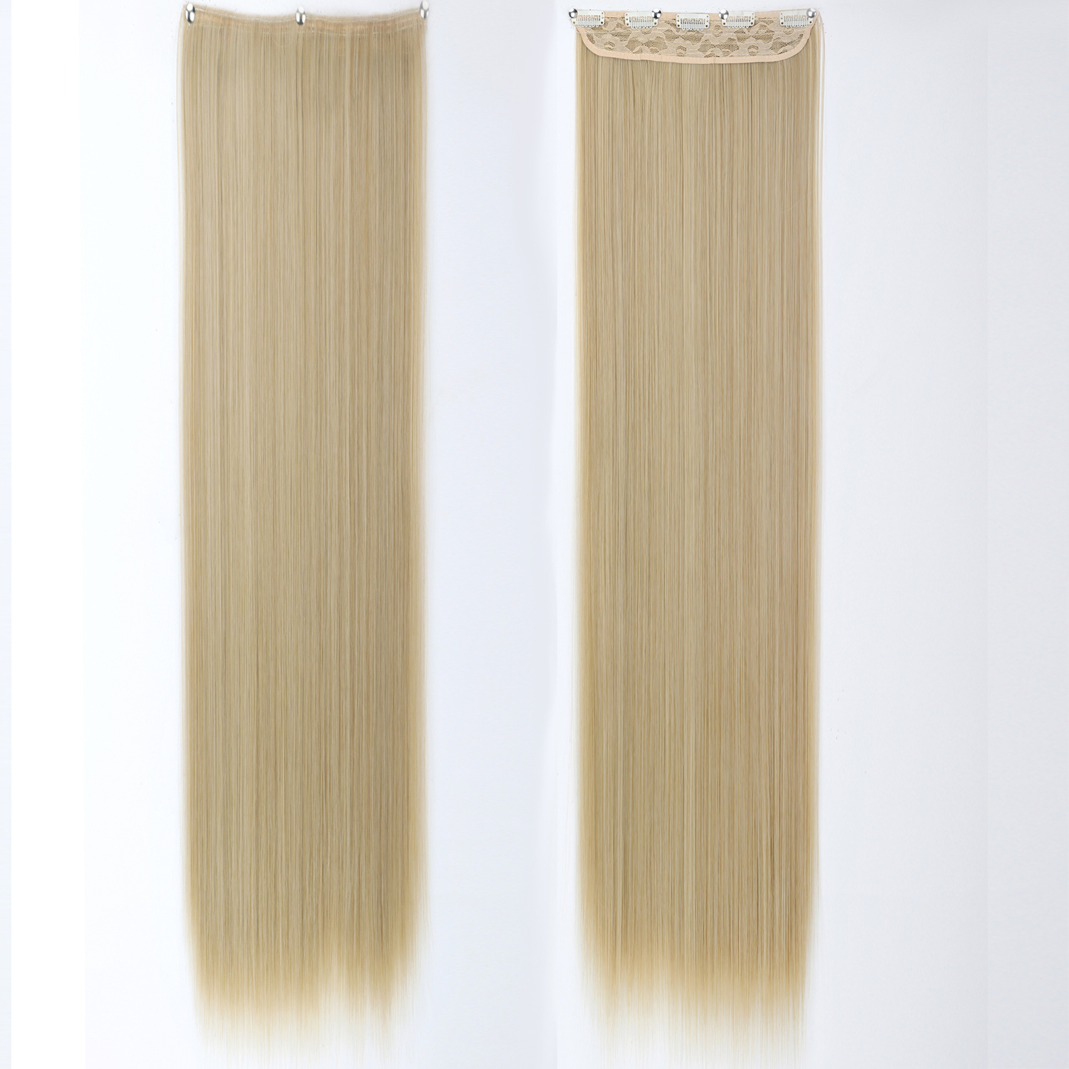 80CM una pieza de peluca de cinco tarjetas de cabello recto super largo no es fácil de atar nudos de cabello recto extensión de estilo de cabello
