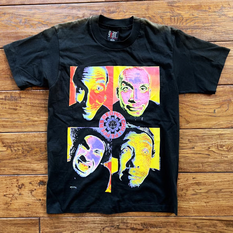 赤唐辛子バンドロックRed Hot Chili Peppersアメリカンレトロヴィンテージメンズtシャツ