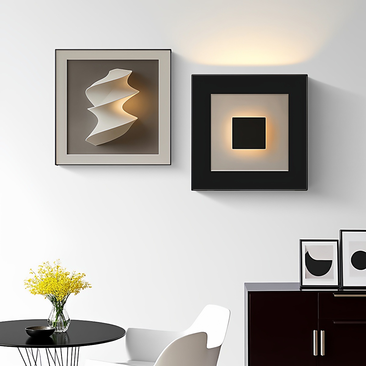 Decoración de comedor moderno minimalista pintura en blanco y negro mesa de comedor minimalista mural de alto nivel abstracto dormitorio sala de estar pintura colgante