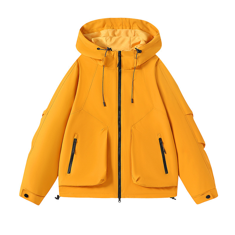 Spring and Autumn Hooded Jacket Men's Casual Solid Color Versatile Simple Work Jacket Loose Outdoor Jacket Men Spring and Autumn Hooded Jacket Men's Casual Solid Color Versatile Simple Work Jacket Loose Outdoor Jacket Men