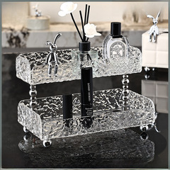 Light luxury vanity storage rack bathroom toilet washstand storage shelf countertop cosmetic storage box