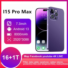 跨境爆款手机i15 Pro max6+128八核7.3大屏 真4G 安卓10 8mp+13MP