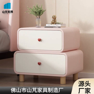 Solid Wood Bedside Table Simple Modern 2024 New Cream Style Very Narrow Bedside Storage Cabinet Small Bedroom Bedside Cabinet
