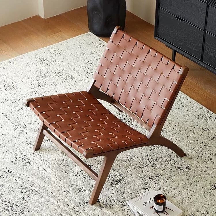Japanese-Style Wabi-Sabi Saddle Chair, Coffee Shop Leisure Sofa Chair, Nordic Restaurant Leisure Dining Chair, Home Living Room Rattan Chair Japanese-Style Wabi-Sabi Saddle Chair, Coffee Shop Leisure Sofa Chair, Nordic Restaurant Leisure Dining Chair, Home Living Room Rattan Chair