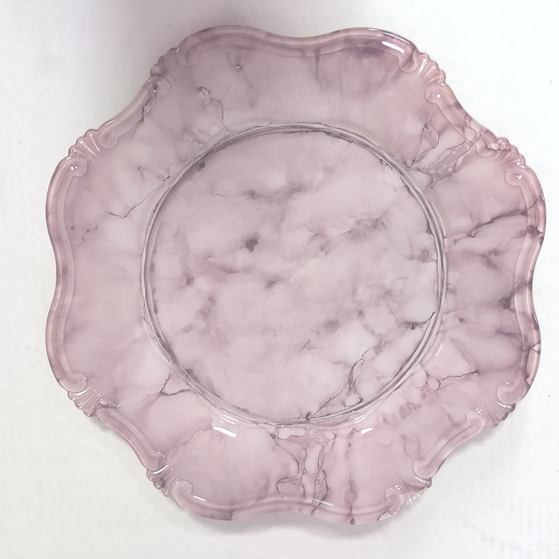 Placa de recarga de plata y oro antigua moderna retro octagonal de plástico cubiertos de boda redondeada ligera patrón de fiesta polipropileno