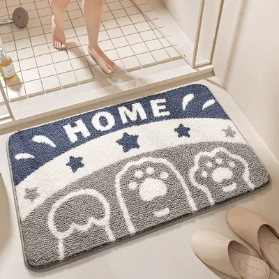 Bathroom Absorbent Floor Mat, Stain-Resistant | Avtomobil döşəmə paspasları - cute-pet-paws-4060cm-imitation-cashmere