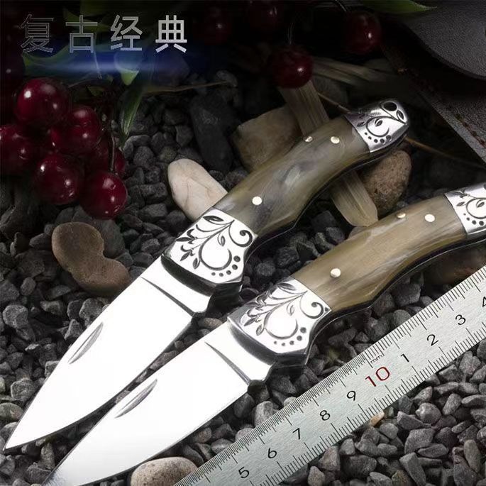 外贸跨境高档折叠刀多功能便携随身小刀亚克力手柄水果刀拆快递刀