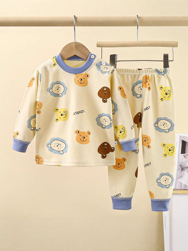 Children's underwear set pure cotton boys autumn sleepwear girls autumn clothes pants home clothes children's clothing wholesale cartoon