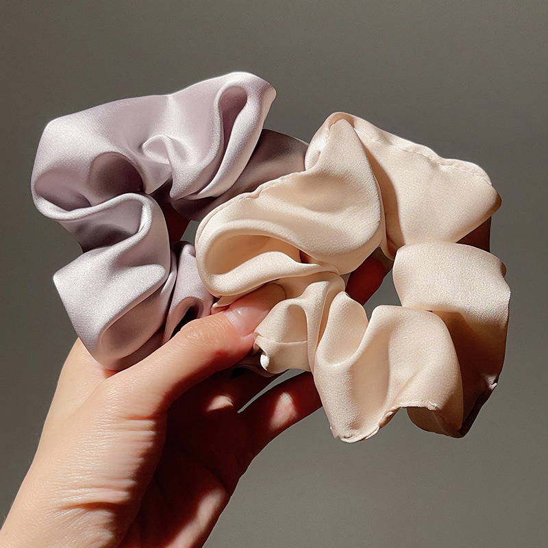 16g Weight Hair Tie Hair Accessories Type 1 Piece Quantity Holiday, Daily Occasion Solid Color Pattern Women's Gender Simple Style Style Satin Pork Intestine Hair Band   Artificial Silk Rubber Band Simple Retro Headband Hair Accessories 2