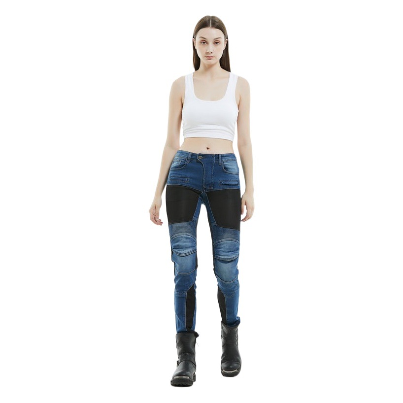 VOLERO motocicleta jeans Mujer Caballero verano malla transpirable motocicleta resistente a la caída ciclismo pantalones de silicona equipo de protección