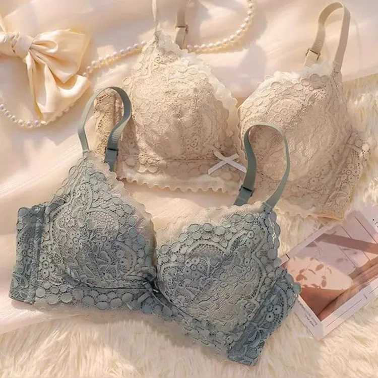 Underwear, push up bra, wireless bra, supporting lace set, increased thickness