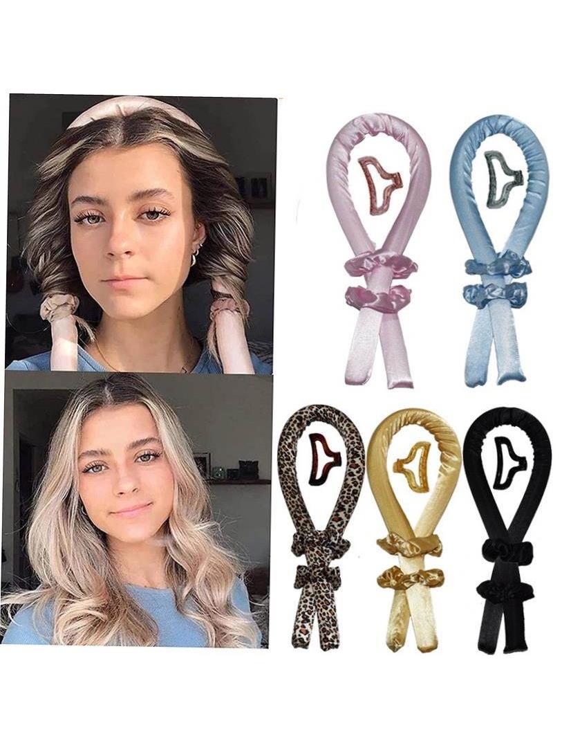 Heatless Curling Rod Headband No Heat Hair Curlers Ribbon
