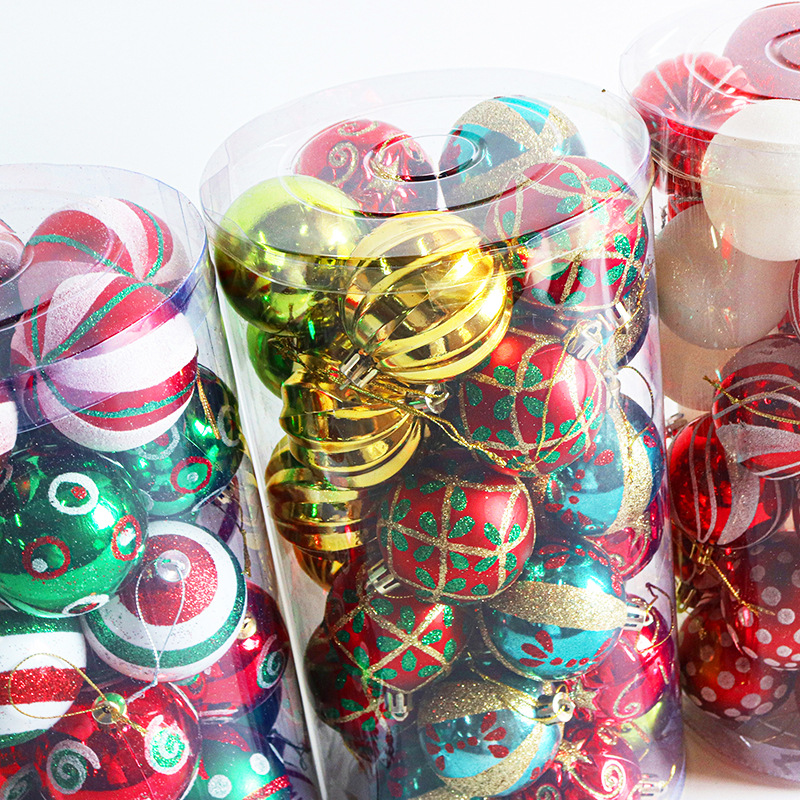 Cruz-frontera 6cm barril de forma especial galvanoplastia pintado BOLA DE Navidad de plástico bola traje de Navidad techo decoración colgante