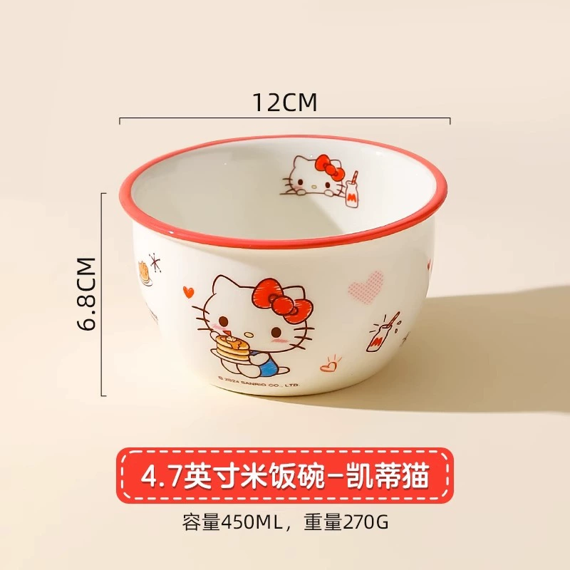 Hello Kitty, керамичная милая миска для домашнего использования для еды, посуда
