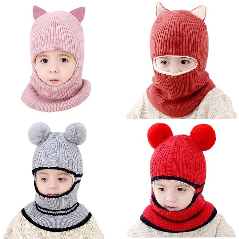 子供の帽子秋冬とベルベットの厚い保温毛糸帽男の子の女の子の赤ちゃんが首を囲んで冬のニット帽を卸売りする|undefined