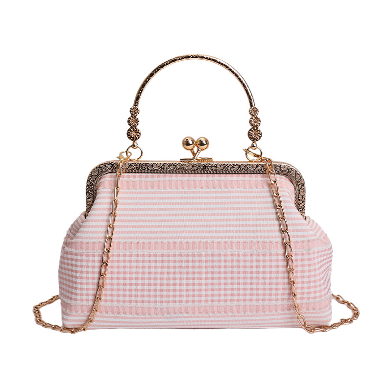 2026 nuevo bolso de celosía de cadena de mujer bolso de mano de alto nivel bolso de cena de cinturón simple bolso de hombro de viento