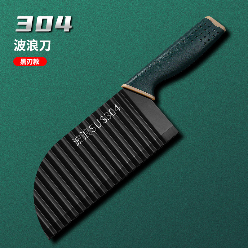 Patata 304 regalo multifuncional cuchillo de pelo comercial de papas fritas espesar dientes de lobo cuchillo de cocina cuchillo de onda cuchillo de patrón profundo