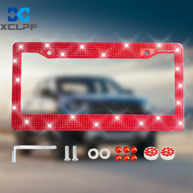 American, Canadian and Mexican Universal Diamond License Plate Frames, Three Styles of Plastic Acrylic Diamond License Plate Frames