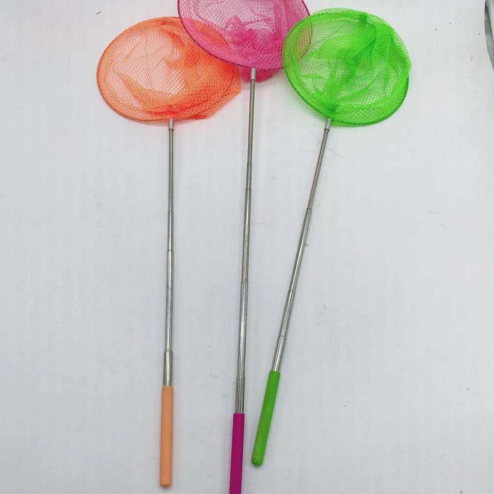 Al Aire Libre juguetes para niños insecto captura de la red de la mariposa bolsa de red de pesca de acero inoxidable varilla telescópica red de pesca juguetes para niños al por mayor