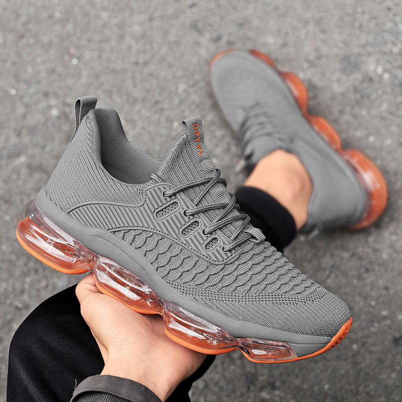 Flyknit Mesh Trendy Shoes Cross-Border Large Size Sports Shoes Air-Cushioned Trendy Shoes Basketball Shoes Fashionable Casual Youth Running Shoes for Men