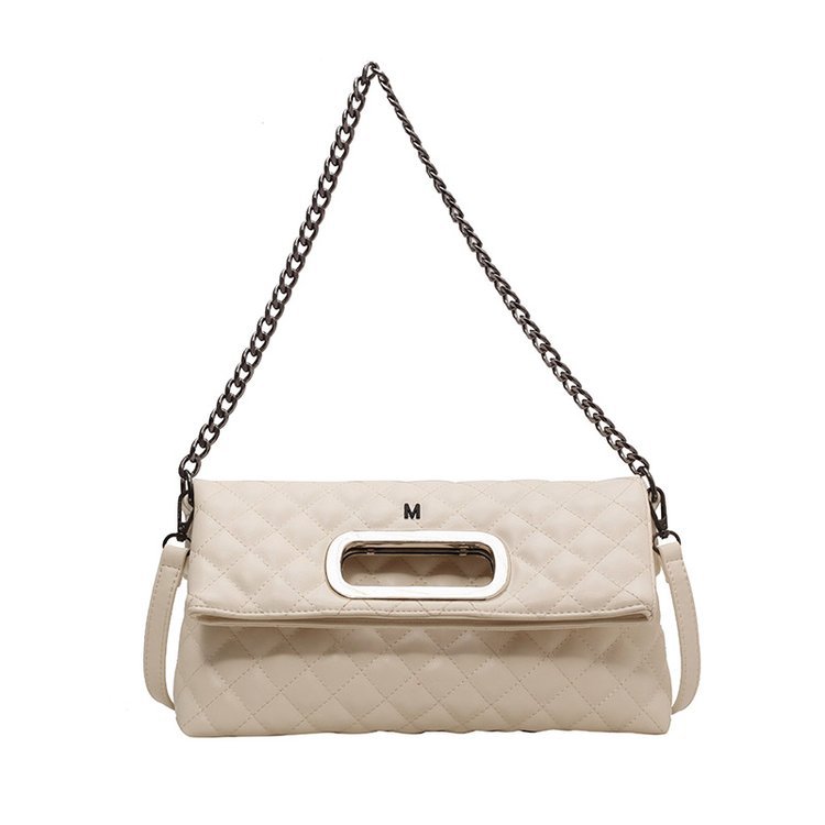 Kleine luxuriöse Klapp-Ohrtasche für Damen 2024 neue Mode-Umhängetasche hochwertige Unterarmtasche mit Diamantkette_voghion.com