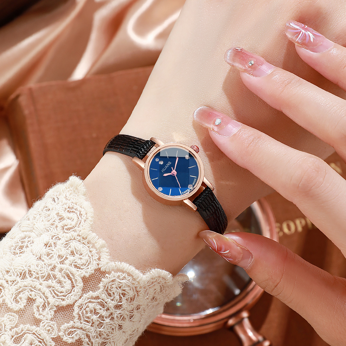 Black with blue surface