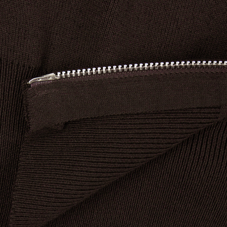 Áo khoác cardigan len dệt kim cổ đứng khóa kéo hai chiều dài tay — Màu nâu cà phê, Màu trắng, màu đen, màu đỏ chi tiết 35