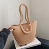 Summer fashionable shoulder bag, straw capacious one-shoulder bag from pearl, 2023