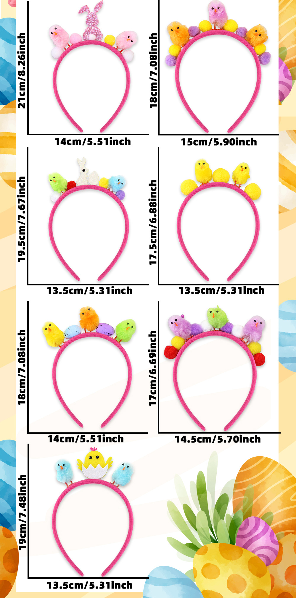 Party, Festival Occasion Easter Cute Rabbit Chick Hairball Party Festival Headband Party Supplies Party Accessories 1 Piece