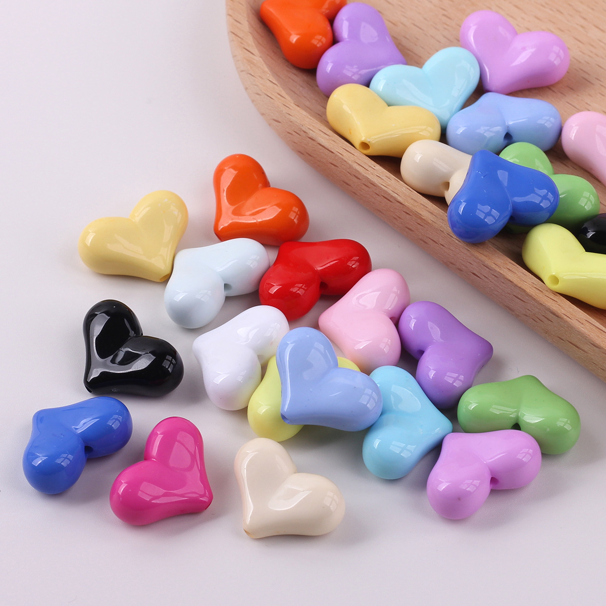 2g Weight Beads Jewelry Making Type DIY Ornament Accessories Classification 1 Piece Quantity Acrylic Material Heart Shape Pattern All Seasons Season Sweet, Simple Style Style 1 Piece Acrylic Heart Shape Beads DIY Ornament Accessories 2