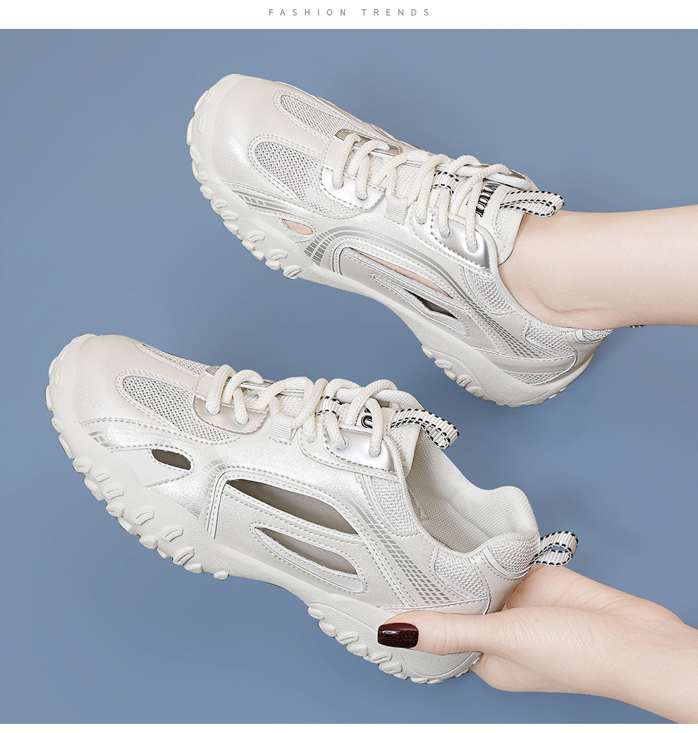 Giày sneaker nữ lưới rỗng thoáng khí mùa hè 2025 — JST 7216m màu, JST 7216 bạc chi tiết 9