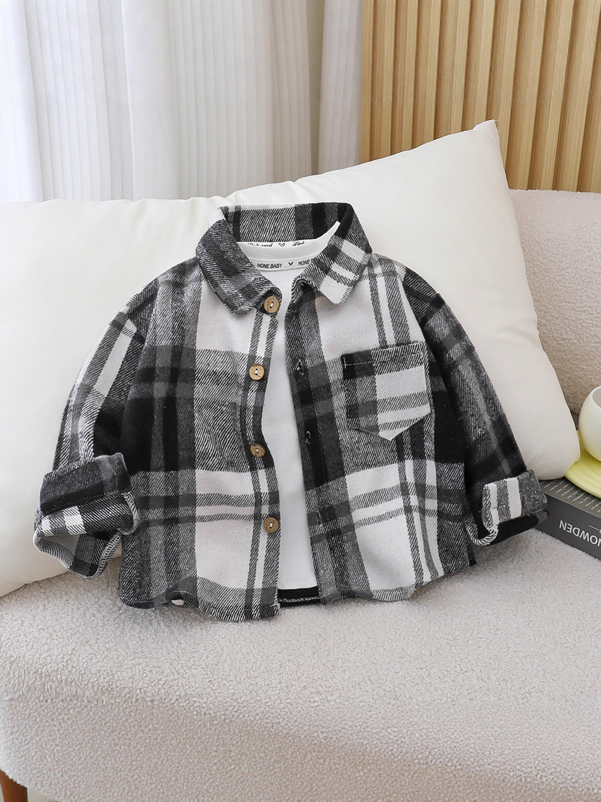 Camisas casuales a cuadros para niños de otoño Camisas para niñas Camisas de manga larga Camisas para niños Camisas para niños