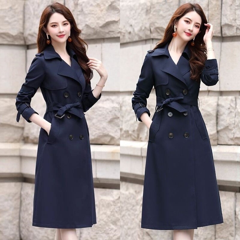 British Style Fashionable Women's Trench Coat 2025 Spring and Autumn New Elegant Double-Breasted Mid-Length Coat Trendy